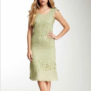 NWOT Papillon Green Lace Cotton Dress Size Medium